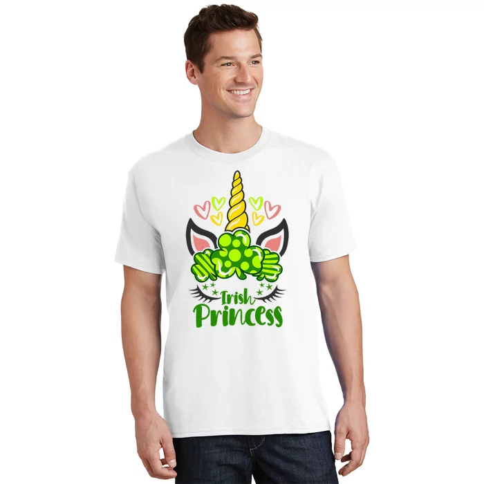 Irish Princess Unicorn St Patrick's Day Clover Shamrock T-Shirt