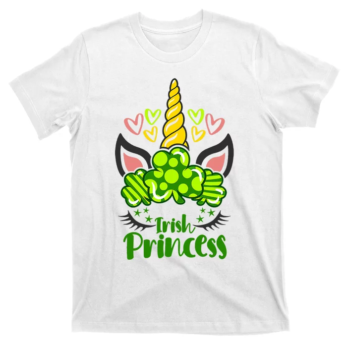 Irish Princess Unicorn St Patrick's Day Clover Shamrock T-Shirt