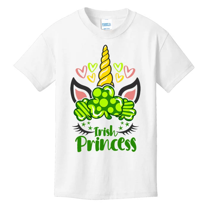 Irish Princess Unicorn St Patrick's Day Clover Shamrock Kids T-Shirt