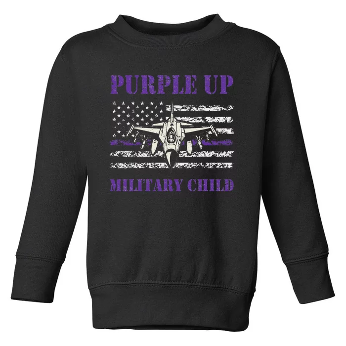 I Purple Up Month of Military Child Awareness Air Force Toddler Sweatshirt