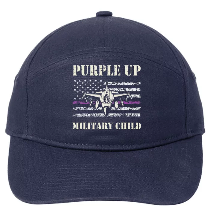 I Purple Up Month of Military Child Air Force US Flag 7-Panel Snapback Hat