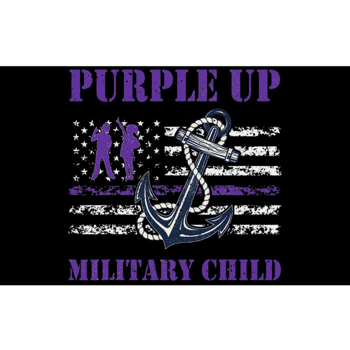 I Purple Up Month of Military Child Awareness Navy Flag Bumper Sticker