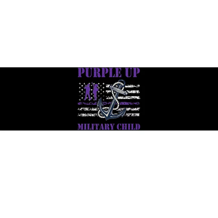 I Purple Up Month of Military Child Awareness Navy Flag Bumper Sticker