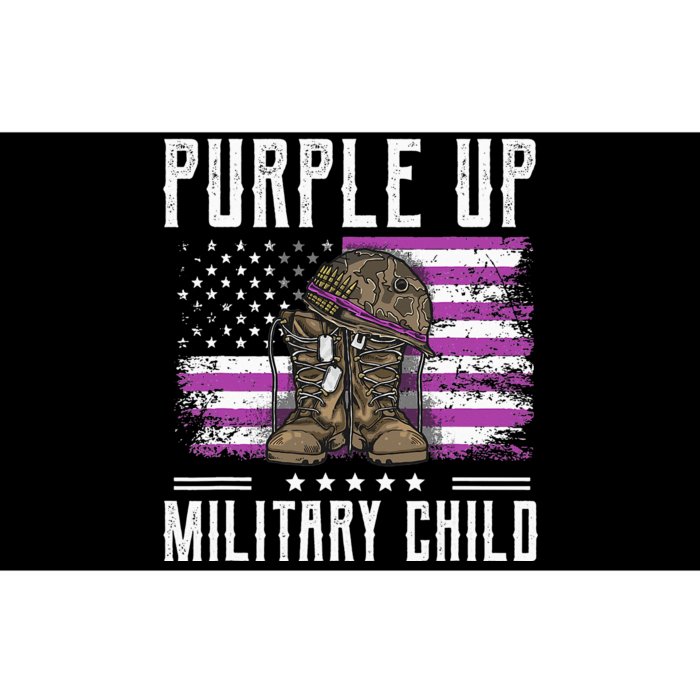 I Purple Up Month of Military Child Boots US Flag Bumper Sticker