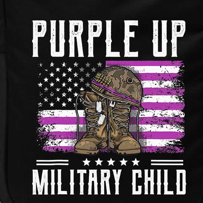 I Purple Up Month of Military Child Boots US Flag Impact Tech Backpack