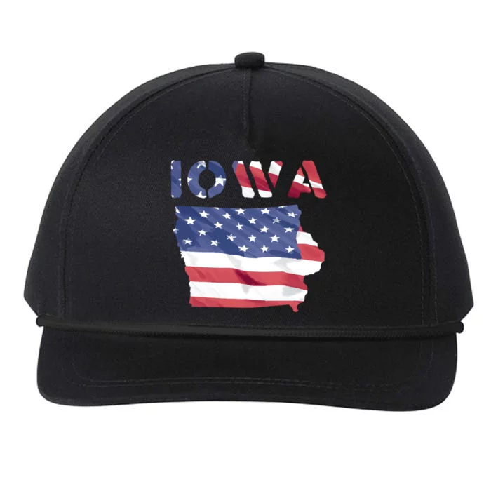 Iowa Proud United States America Patriot Flag Us Pride Gift Snapback Five-Panel Rope Hat