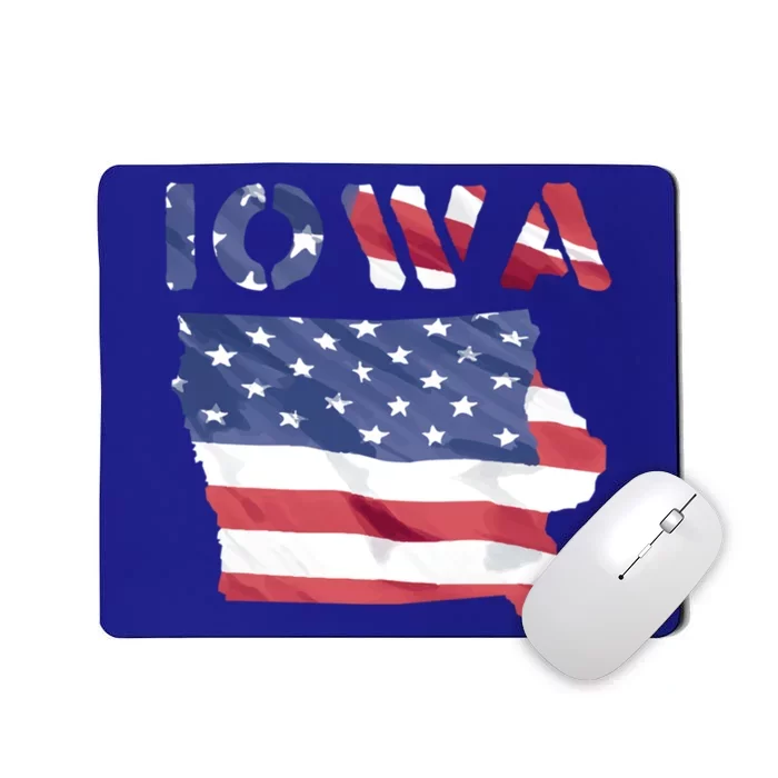 Iowa Proud United States America Patriot Flag Us Pride Gift Mousepad