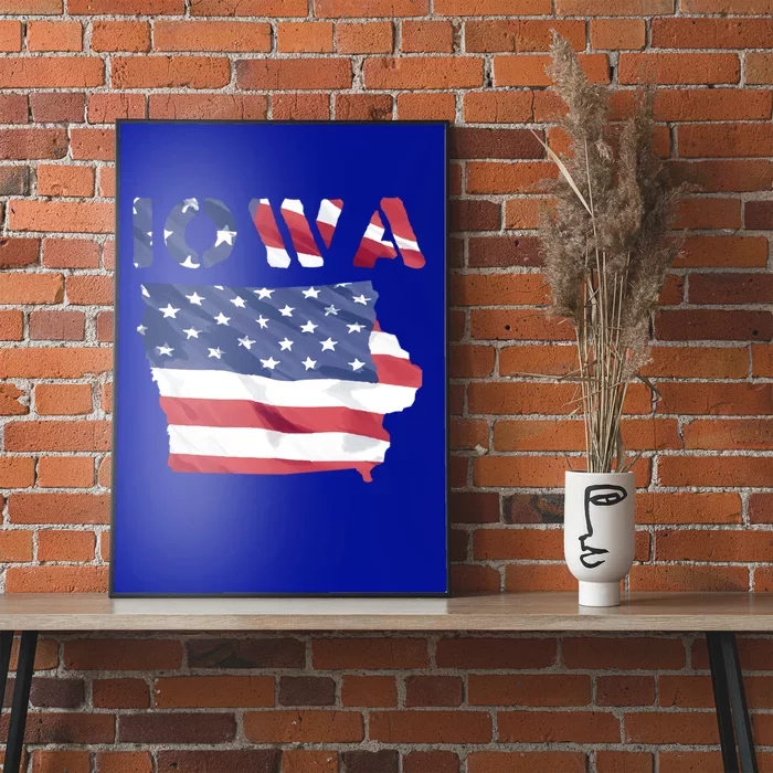 Iowa Proud United States America Patriot Flag Us Pride Gift Poster