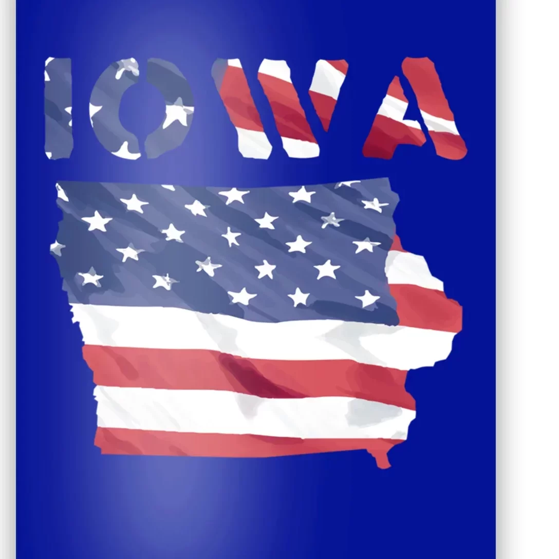 Iowa Proud United States America Patriot Flag Us Pride Gift Poster