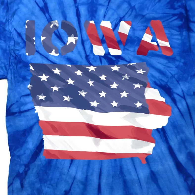 Iowa Proud United States America Patriot Flag Us Pride Gift Tie-Dye T-Shirt