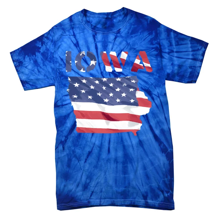 Iowa Proud United States America Patriot Flag Us Pride Gift Tie-Dye T-Shirt