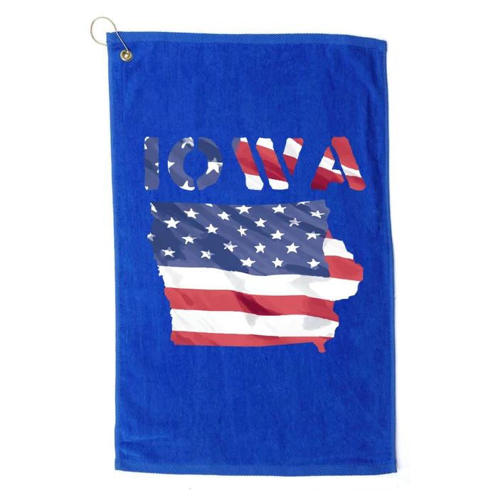 Iowa Proud United States America Patriot Flag Us Pride Gift Platinum Collection Golf Towel