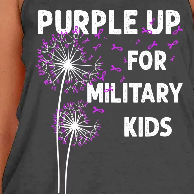 I Purple Up For Military Soldier Dandelion Tees Women's Knotted Racerback Tank