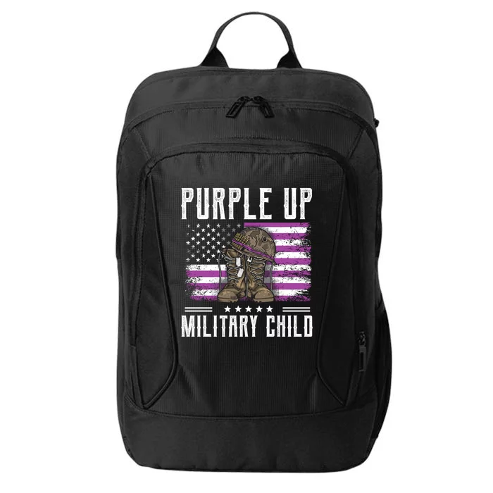 I Purple Up Month Of Military Boots Us Flag Gift City Backpack