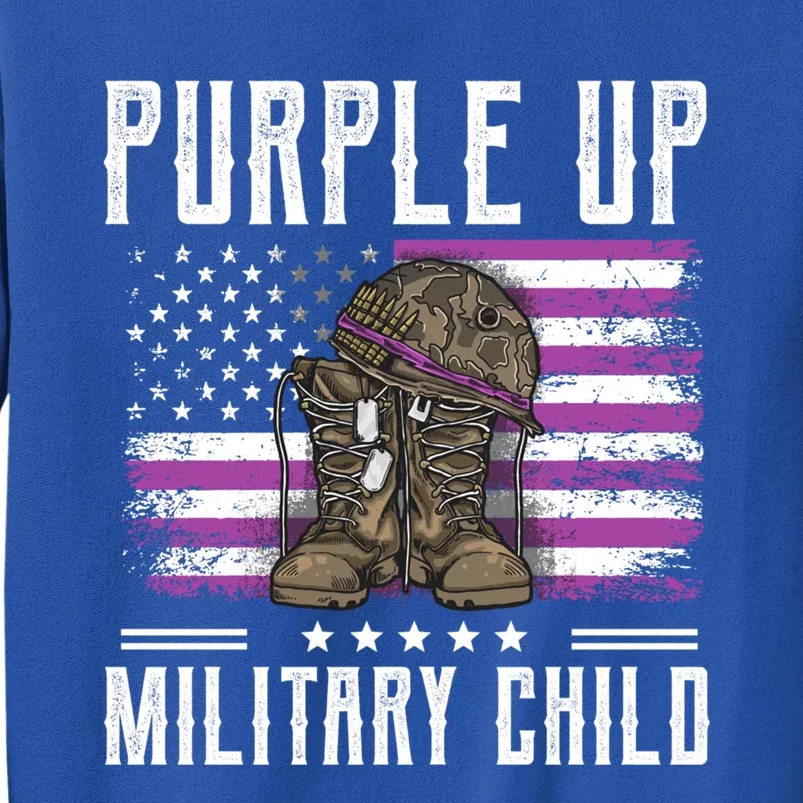 I Purple Up Month Of Military Boots Us Flag Gift Sweatshirt