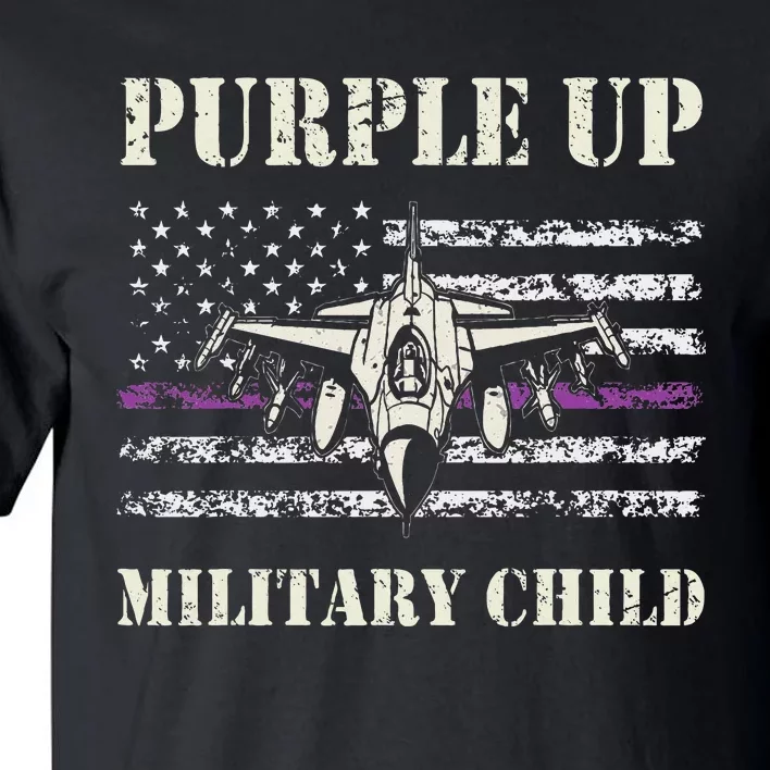 I Purple Up Month Of Military Child Us Flag Tall T-Shirt