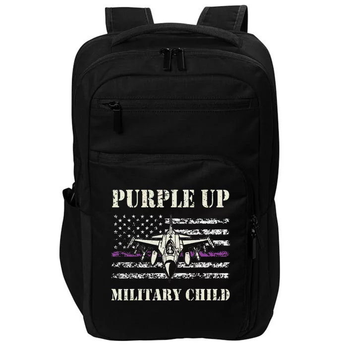 I Purple Up Month Of Military Child Us Flag Impact Tech Backpack