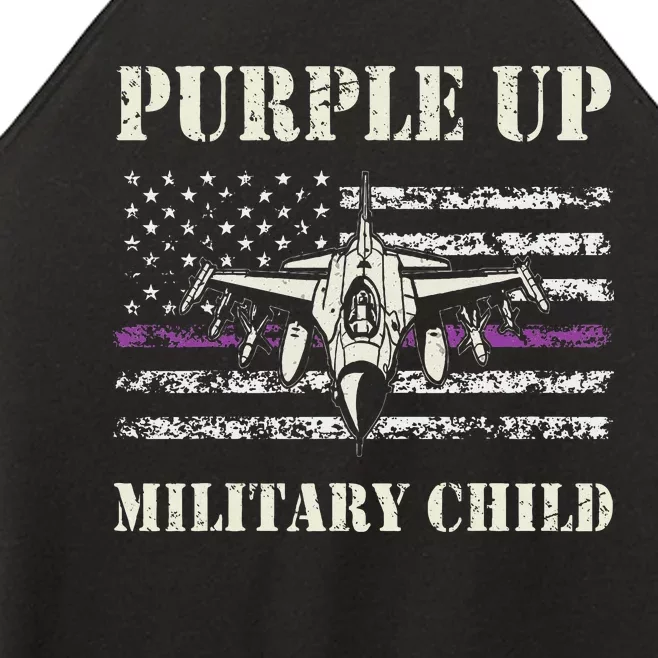 I Purple Up Month Of Military Child Us Flag Women’s Perfect Tri Rocker Tank