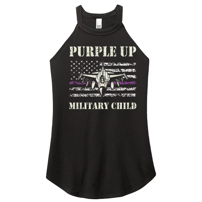 I Purple Up Month Of Military Child Us Flag Women’s Perfect Tri Rocker Tank