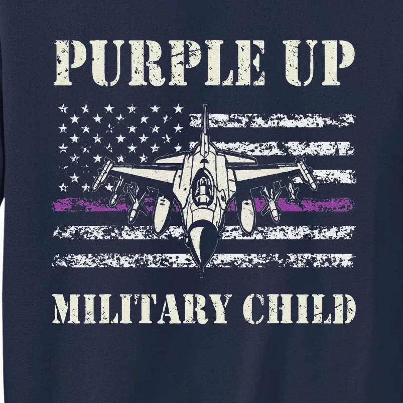 I Purple Up Month Of Military Child Air Forc.E Us Flag Tall Sweatshirt