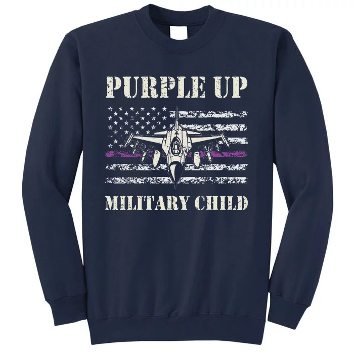 I Purple Up Month Of Military Child Air Forc.E Us Flag Tall Sweatshirt