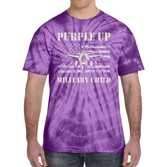 I Purple Up Month Of Military Child Air Forc.E Us Flag Tie-Dye T-Shirt