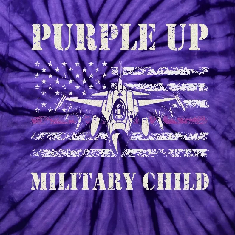 I Purple Up Month Of Military Child Air Forc.E Us Flag Tie-Dye T-Shirt