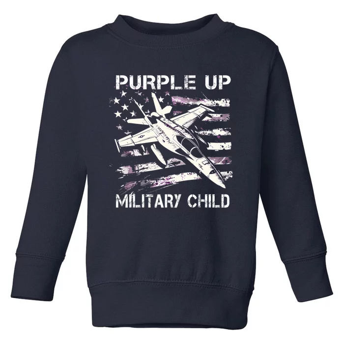 I Purple Up Month Of Military Child Flag Toddler Sweatshirt