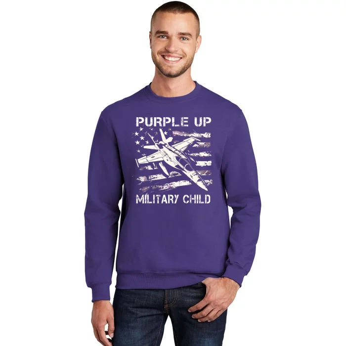 I Purple Up Month Of Military Child Flag Sweatshirt