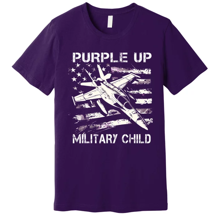 I Purple Up Month Of Military Child Flag Premium T-Shirt