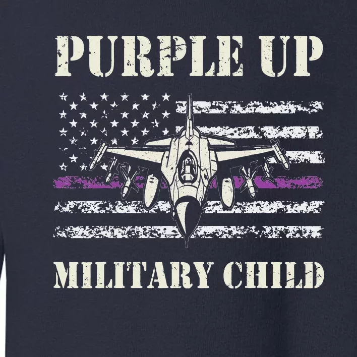 I Purple Up Month of Military Child Air Force US Flag Toddler Sweatshirt