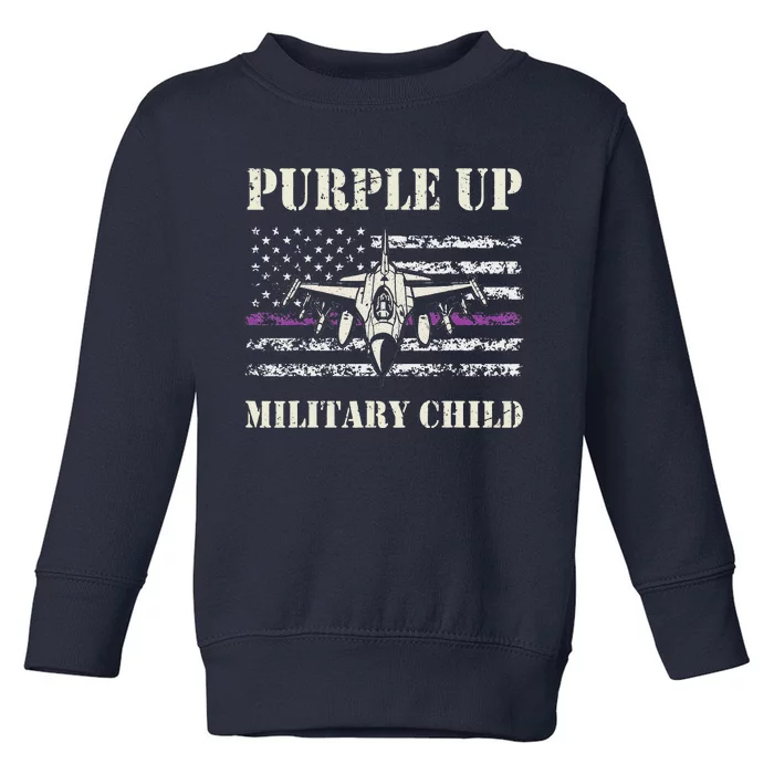 I Purple Up Month of Military Child Air Force US Flag Toddler Sweatshirt