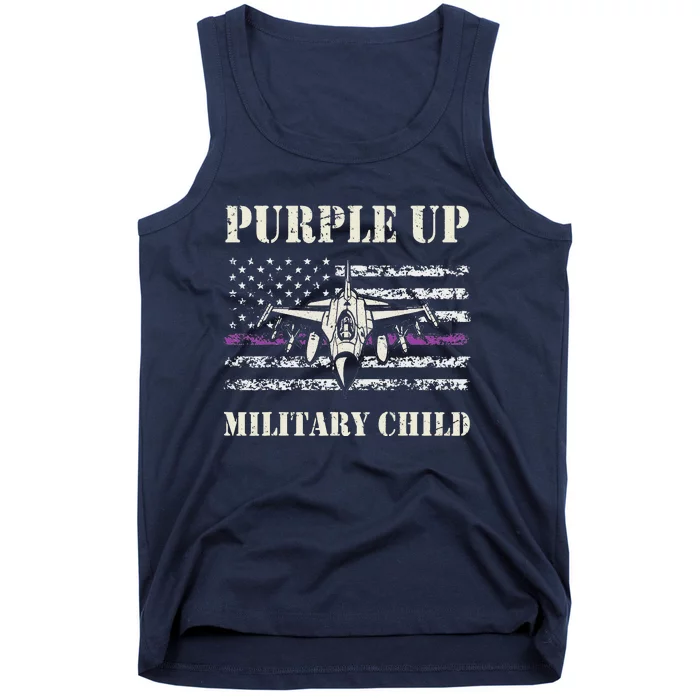 I Purple Up Month of Military Child Air Force US Flag Tank Top