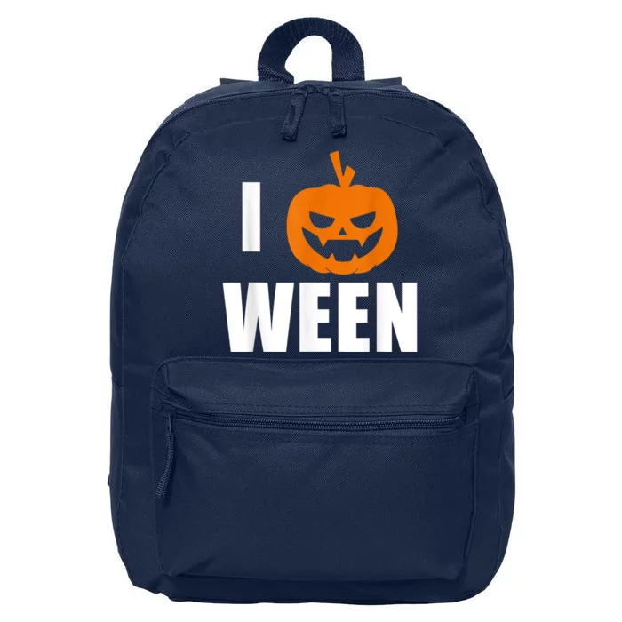 I Pumpkin Ween Funny Halloween Joke Quote 16 in Basic Backpack