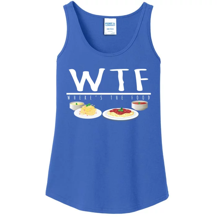 Italian Pasta Wtf Wheres The Food Spaghetti Design Gift Ladies Essential Tank