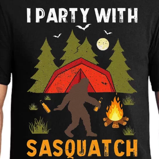 I Party With Sasquatch Halloween Bigfoot Camping Camper Pajama Set