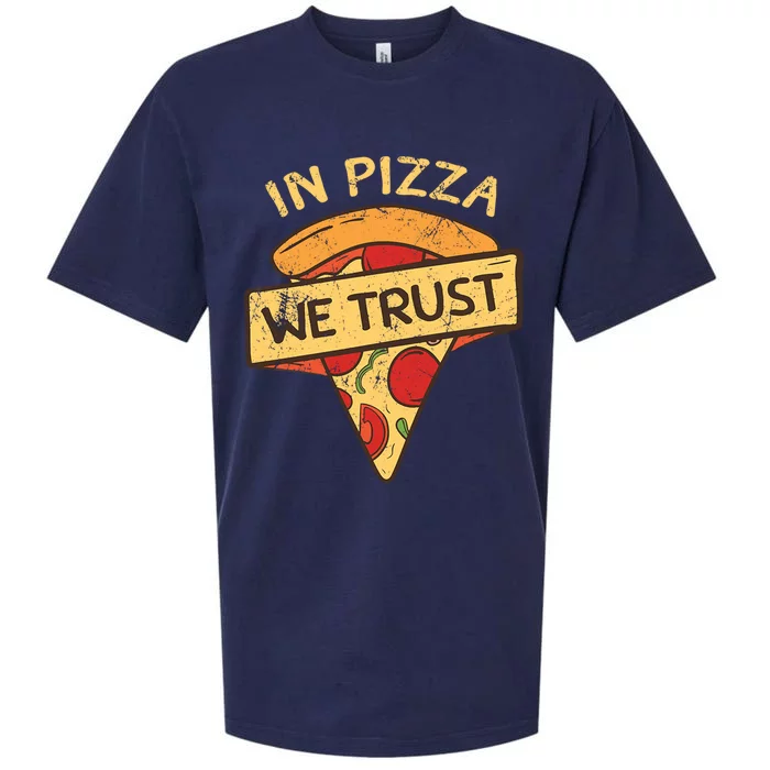 In Pizza We Trust Pizza Lover Sueded Cloud Jersey T-Shirt