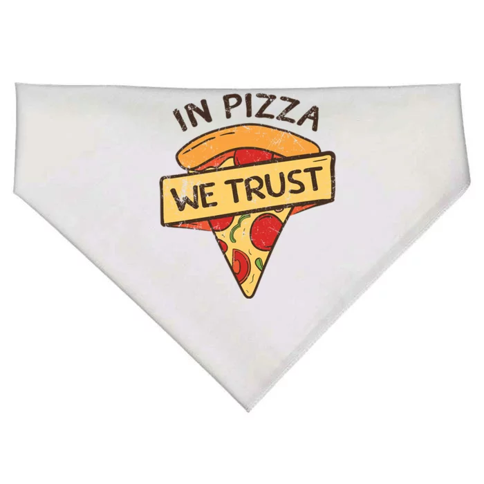 In Pizza We Trust Pizza Lover USA-Made Doggie Bandana