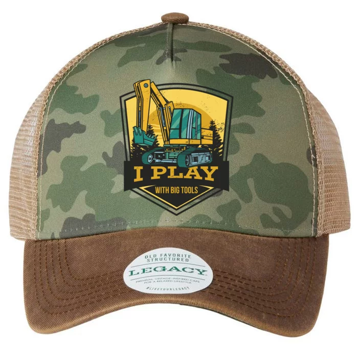 I Play With Big Tools Excavator Legacy Tie Dye Trucker Hat