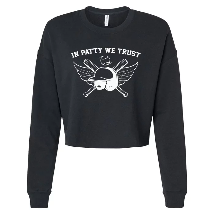 In Patty We Trust Funny Softball Coach Team Cropped Pullover Crew