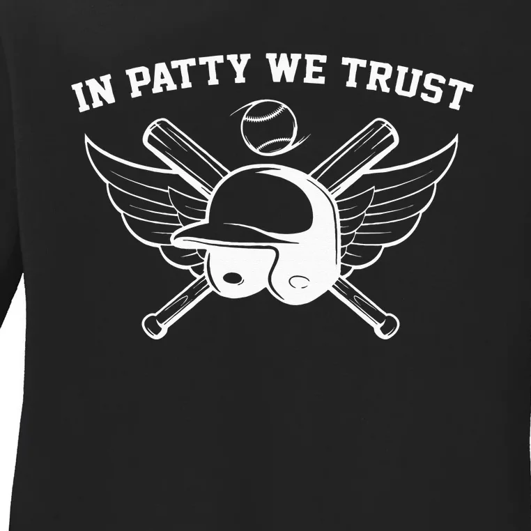 In Patty We Trust Funny Softball Coach Team Ladies Long Sleeve Shirt