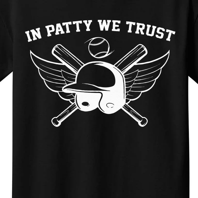 In Patty We Trust Funny Softball Coach Team Kids T-Shirt