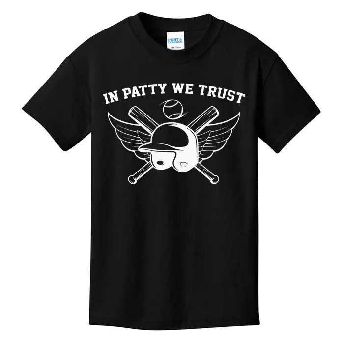 In Patty We Trust Funny Softball Coach Team Kids T-Shirt