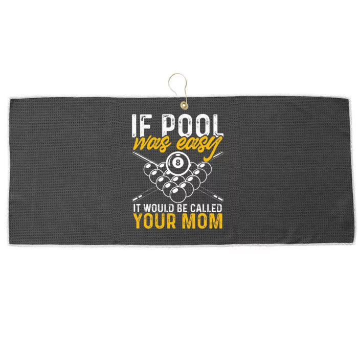 If Pool Was Easy Funny Billiard Player Large Microfiber Waffle Golf Towel