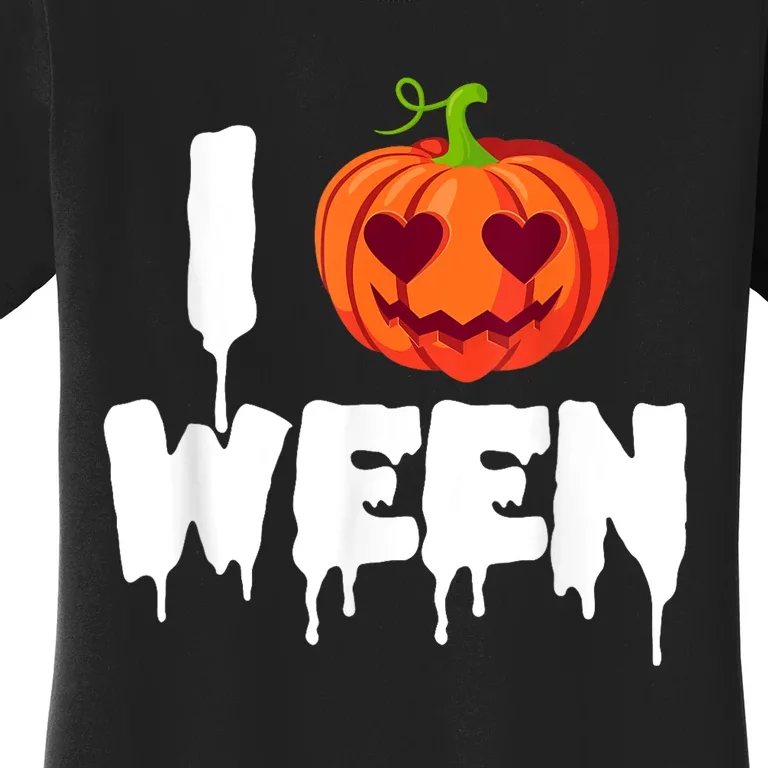 I Pumpkin Ween Funny Halloween Joke Quote Women's T-Shirt