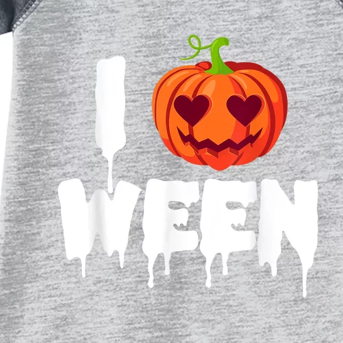 I Pumpkin Ween Funny Halloween Joke Quote Infant Baby Jersey Bodysuit