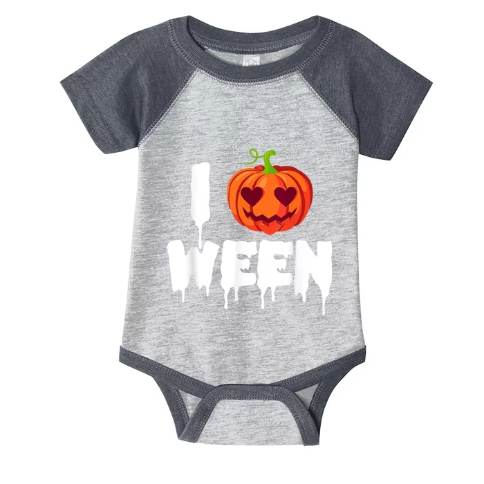 I Pumpkin Ween Funny Halloween Joke Quote Infant Baby Jersey Bodysuit