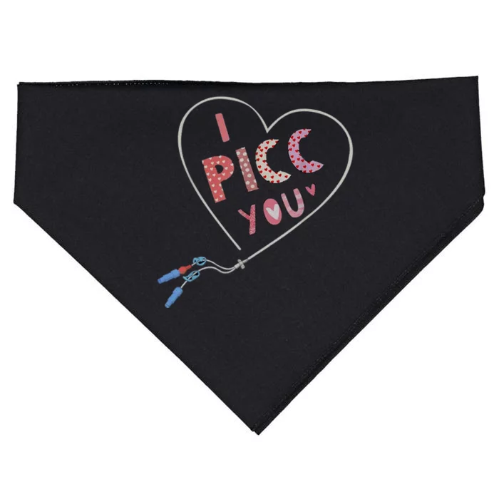 I Picc You Cute Heart Funny ICU ER Nurse Valentines Day USA-Made Doggie Bandana