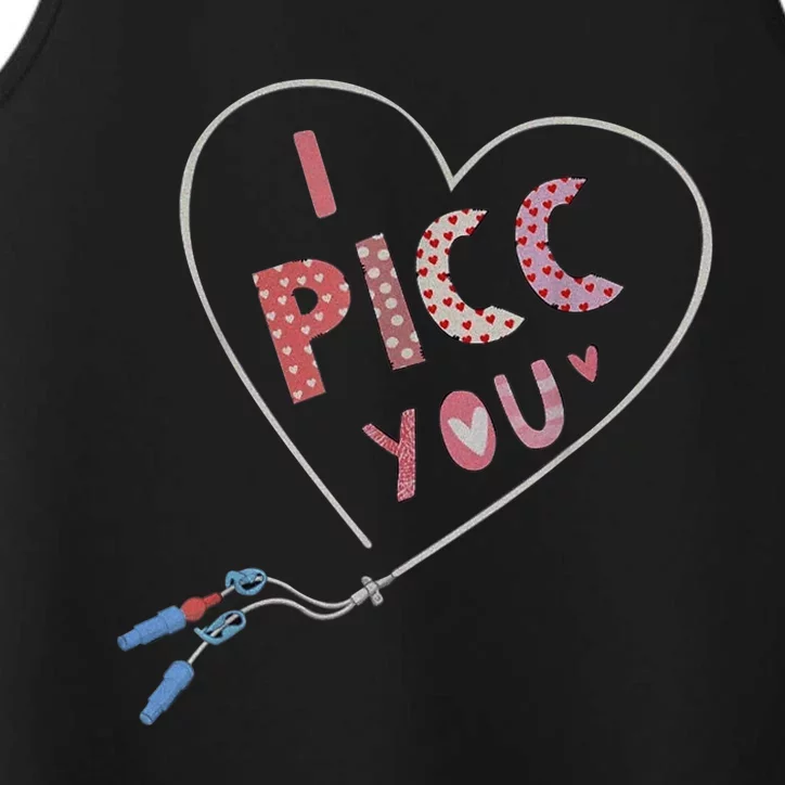 I Picc You Cute Heart Funny ICU ER Nurse Valentines Day Performance Tank