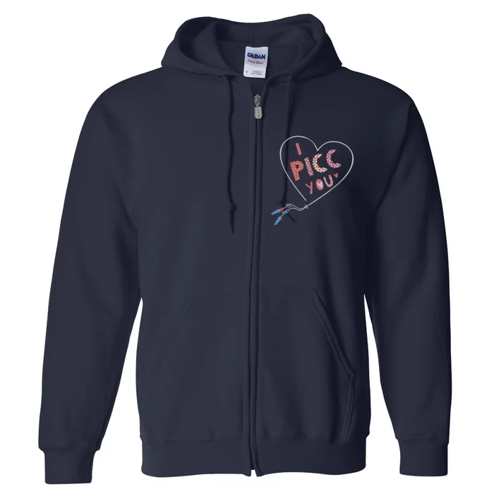 I Picc You Cute Heart Funny ICU ER Nurse Valentines Day Full Zip Hoodie